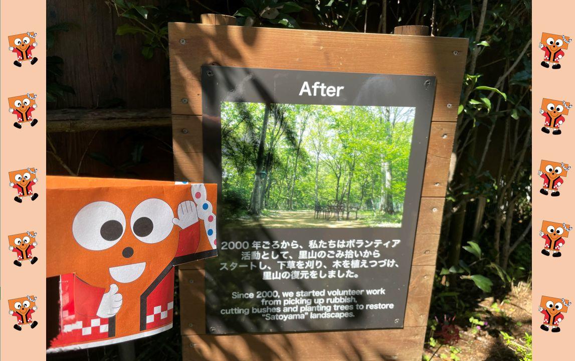 【三富今昔村】ここはかつて、不法投棄が繰り返されるゴミの里山だったそうです。東京ドーム約４個分に広がる里山の中には、一般的にゴミだと思うモノを新しい資源に変えるリサイクル工場やヤマユリやニホンミツバチなど多様な生命が暮らすくぬぎの森、農薬や化学肥料を一切使わずに野菜や果物を育てているオーガニックファーム、旬や地産地消等、食を通した教育を目指す交流プラザなど、ESDにつながる体験や施設見学ができる場所です。たっぷり森林浴ができ、心地良い空間が広がっています。