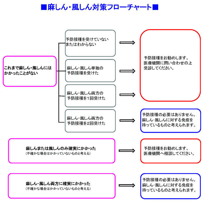 麻しん・風しん対策フローチャート